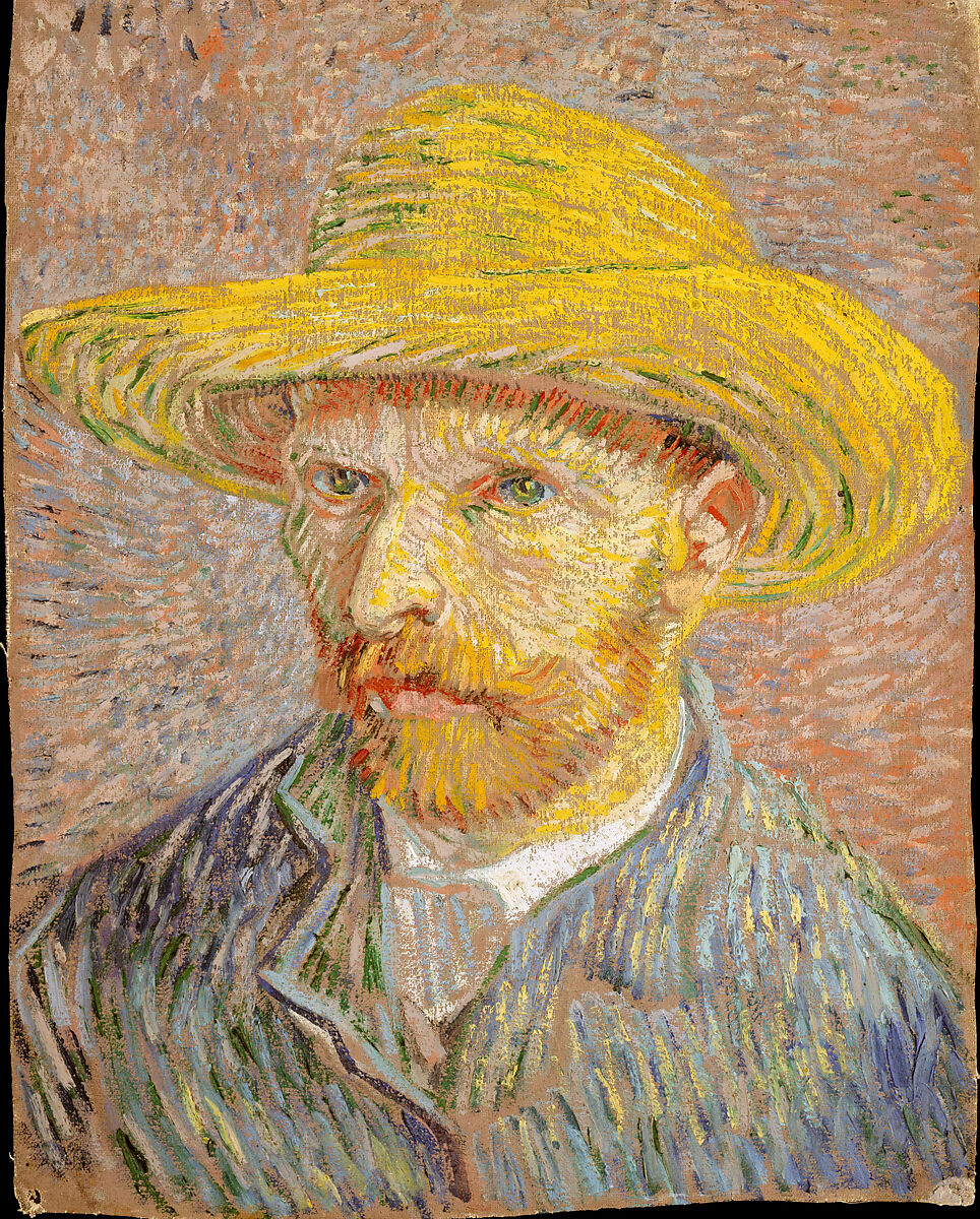 Self-Portrait with a Straw Hat (obverse: The Potato Peeler), Vincent van Gogh Dutch, Oil on canvas