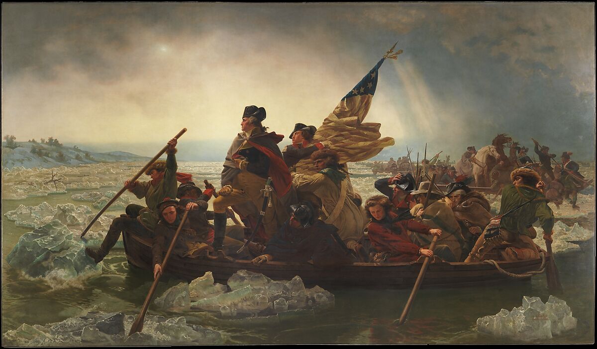 Washington Crossing the Delaware, Emanuel Leutze German American, Oil on canvas, American